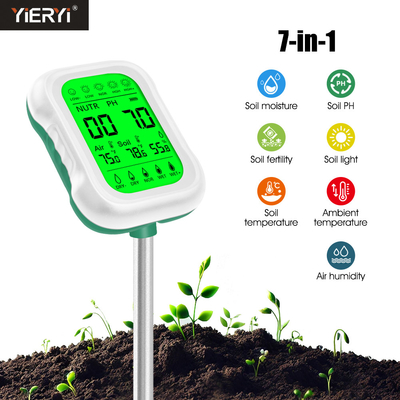 Yieryi 7-в-1 почвенный тестер    Необходимый инструмент для pH почвы, влажности, интенсивности света и температуры, плодородия, влажности воздуха, температуры окружающей среды