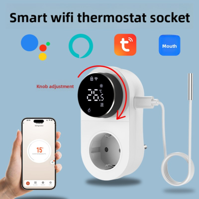 Умный термостат Tuya WiFi с таймером, датчиком и сенсорным управлением