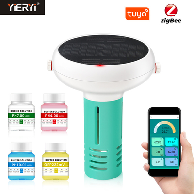 Tuya Zigbee Солнечная зарядка Бассейн Монитор качества воды Хлорометр PH/ORP/EC/TDS/соленость