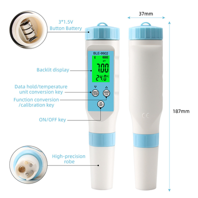 Yieryi BLE-9902 Bluetooth pH Meter   Multi-Function EC & Temperature Tester для бассейнов, аквариумов и гидропонного контроля качества воды
