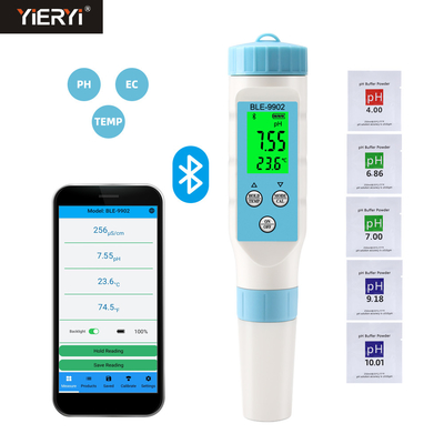 Yieryi BLE-9902 3-в-1 Bluetooth PH EC Meter Комплексное тестирование воды для бассейнов Гидропоника аквариумы