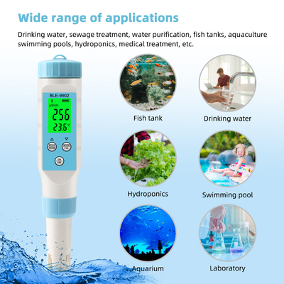 Yieryi BLE-9902 pH-метр с Bluetooth    3 в 1 EC и измерение температуры для точного тестирования воды в бассейнах, резервуарах и садах