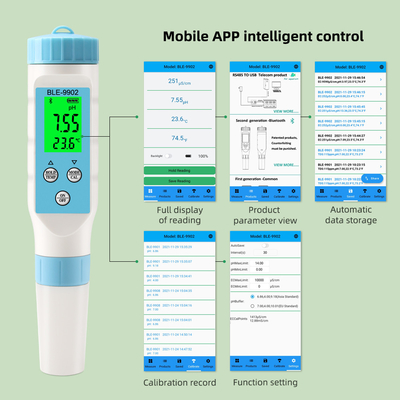 Yieryi BLE-9902 pH-метр с Bluetooth    3 в 1 EC и измерение температуры для точного тестирования воды в бассейнах, резервуарах и садах