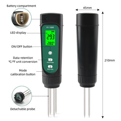 Комплект для проверки почвы 3-в-1 - EC (0,01-20,00 мс/см), счетчик влажности и температуры для садов и гидропоники