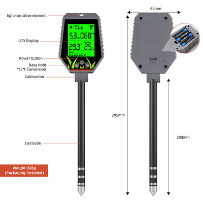 6 - in - 1 Soil Tester Kit | Moisture/pH/Fertility/Sunlight/EC/Temp Meter for Garden, Farm & Indoor Plants