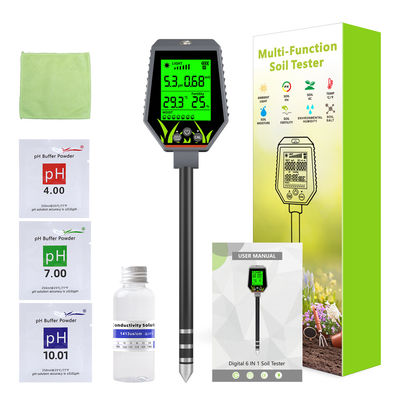 6 - in - 1 Soil Tester Kit | Moisture/pH/Fertility/Sunlight/EC/Temp Meter for Garden, Farm & Indoor Plants
