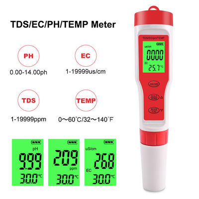 4 - В - 1 Тестора качества воды PH/EC/TDS/Temp Meter для аквакультуры Питьевая вода Лаборатория