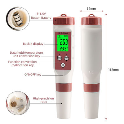 Умный тестер качества воды 4 в 1 с Bluetooth - pH/TDS/EC/Temp Meter для дома, гидропоники и лаборатории