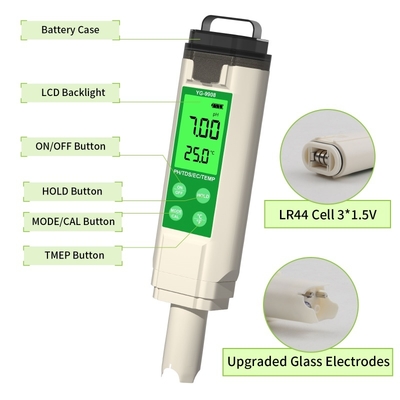 PH TDS EC TEMP Tester Pen Проверяющий качество воды с подсветкой