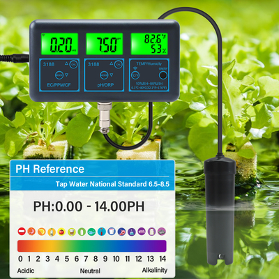 Цифровой многофункциональный PH-метр WiFi Tuya App - 7-в-1: PH, EC, ORP, TDS, RH%, CF, температура. Онлайн-тестер для анализа качества воды