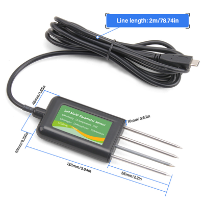 Умный 8-в-1 почвенный NPK EC PH Сенсор температуры и влажности USB многопараметрический анализатор для высокоточного земледелия