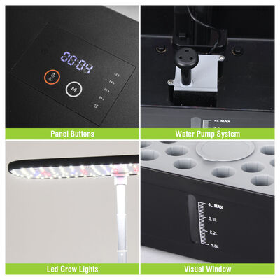 52-компонентная комнатная гидропонная система для выращивания растений с умной лампой для роста и автоматическим поливом для выращивания овощей и трав в домашних условиях
