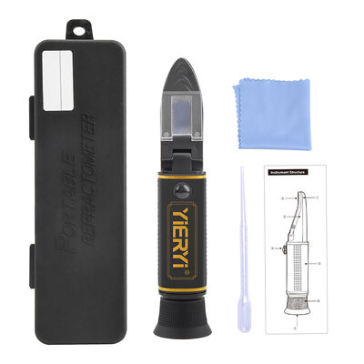 Yieryi Dual-Scale Brix 0-32% & SG 1.000-1.120 Рефрактометр с ATC и высококачественным оптическим стеклянным призмом для пивоварения и виноделия