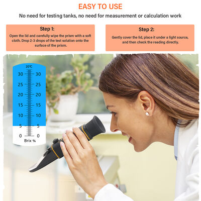 Yieryi Dual-Scale Brix 0-32% & SG 1.000-1.120 Рефрактометр с ATC и высококачественным оптическим стеклянным призмом для пивоварения и виноделия