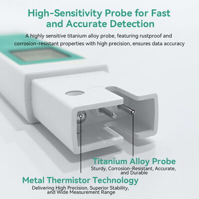 Высокоточный прочный зонд из титанового сплава с TDS-метром для воды с диапазоном TDS от 0 до 9999 ppm и измерением рН на многопараметрах