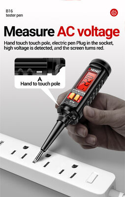 Цифровой бесконтактный детектор напряжения с диапазоном 12-300 В, ЖК-экраном и звуковой/световой сигнализацией