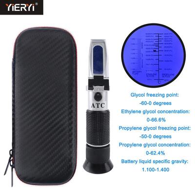 Портативный рефрактометр с диапазоном 0-66,6 Brix и высокой точностью 0,01% для тестирования этиленгликоля и пропиленгликоля