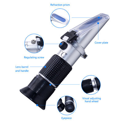 Handheld Wide-range 0-90% Brix Refractometer for Sugar Content Measurement in Food and Beverages