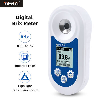 Digital Brix Refractometer Handheld with 0-55% Brix Range ±0.2% Accuracy and Highlight Screen