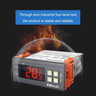 Цифровой термостат STC-1000 с ЖК-дисплеем, разрешением 0,1°C и сигнализацией высокой температуры