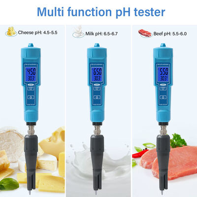 Цифровой pH-метр 2 в 1 со светодиодным дисплеем и точностью 0,01 pH для кожи, фруктов, мяса