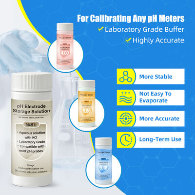 Набор для калибровки pH-метра лабораторного класса с герметичными цветными стаканами для точного измерения pH