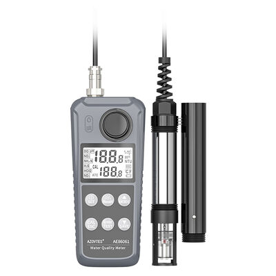 Цифровой AE86061 6-в-1 многопараметровый счетчик качества воды с автоматической компенсацией температуры и разрешением 0,1 мг/л для рыбной креветной фермы