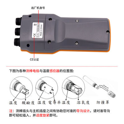 Цифровой счетчик качества воды с диапазоном pH от 2,0 до 12,0 +/-0,1 pH точность и диапазон температуры от 0 до 60,0 °C