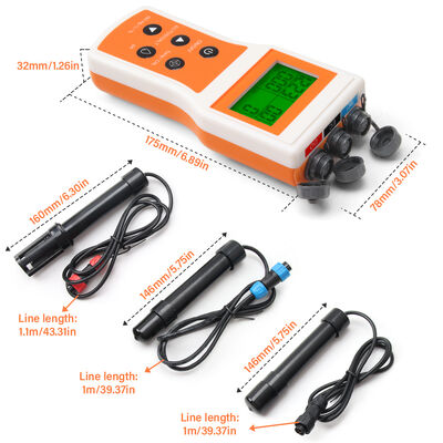 6-в-1 многопараметровый тестер качества воды с точностью 0,1 pH и ЖК-дисплеем для аквариумов и гидропоники