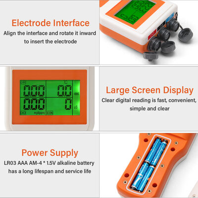 6-в-1 многопараметровый тестер качества воды с точностью 0,1 pH и ЖК-дисплеем для аквариумов и гидропоники
