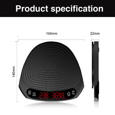 Ultra-thin Smart Coffee Weighing Scale with 0.1g Accuracy and Type-C Recharging in ABS Stainless Steel Silicone