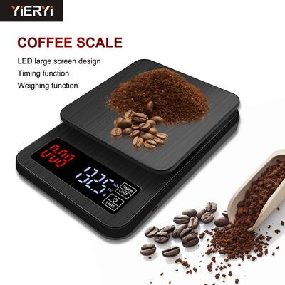 Mini LCD Digital Electronic Coffee Scale with Timer 5kg/0.1g Precision and 4 Unit Conversion for Kitchen Use