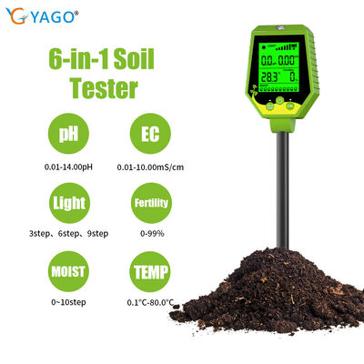 6- In -1 Soil Tester Soil / EC / Humidity / Fertility / Light / Temperature Soil Ph Meter