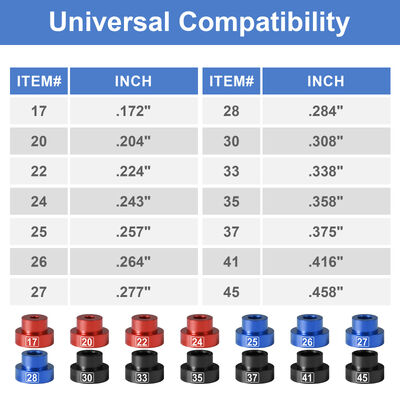 Red Aluminum Clearance Gauge Set Alloy Caliber Conversion Bushing Set B.350&.17 Адаптеры калибра для легкой идентификации