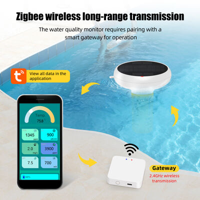 Плавающий водонепроницаемый хлорометр 7-в-1 с Wi-Fi и Smart Hub Salt/EC/TDS/ORP&Temp USB pH-метр на солнечной энергии для плавательных бассейнов