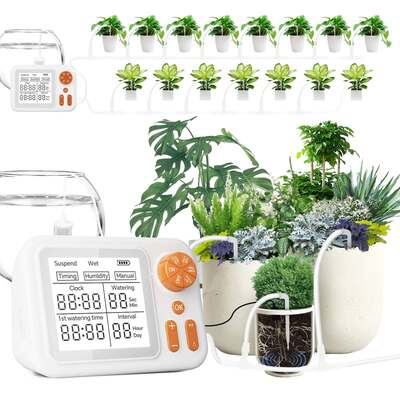 Indoor Smart Soil Moisture Detector Auto Watering Device Programmable Drip Irrigation System for Potted Flowers Herbs
