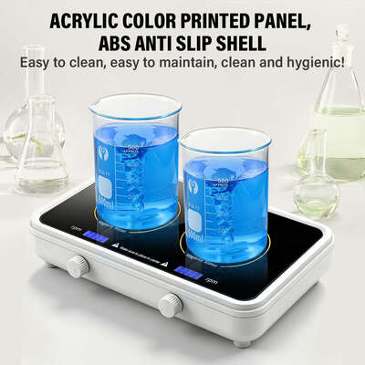 Dual‑Position Magnetic Stirrer, Mini Lab Liquid & Pigment Mixer, 500‑1000ml Per Station, Adjustable Speed 600‑4000 RPM, Two‑Channel Laboratory Stirring Equipment