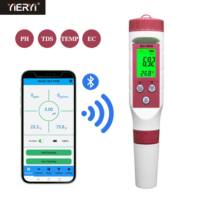 4 в 1 типе детекторе ручки EC качества воды TDS управлением ПРИЛОЖЕНИЯ ph-метра Bluetooth